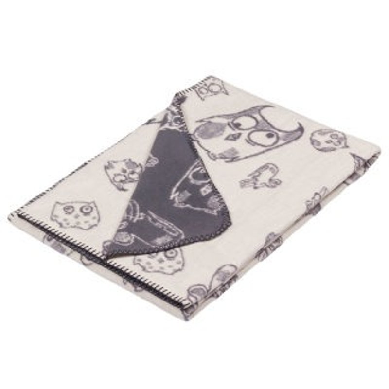 Fabulous Goose Super Soft Brushed Cotton Blanket Organic Cotton Series-Owl (Gray) - เครื่องนอน - วัสดุอื่นๆ สีเทา