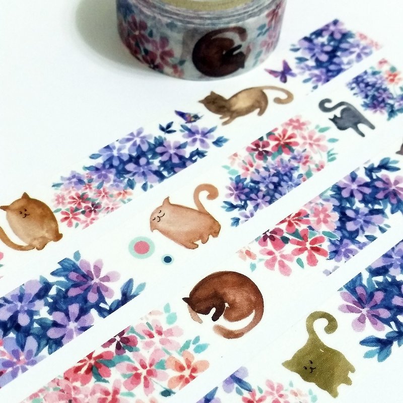 Masking Tape CAT & BUTTERFLY - Washi Tape - Paper 