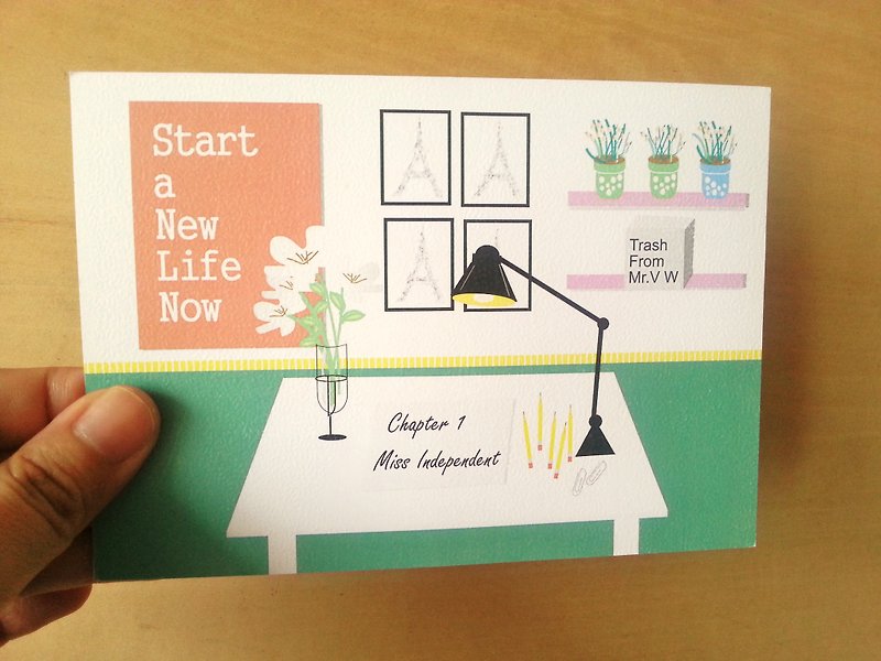 Miss Independent- Start a New Life Now Postcard - การ์ด/โปสการ์ด - กระดาษ หลากหลายสี