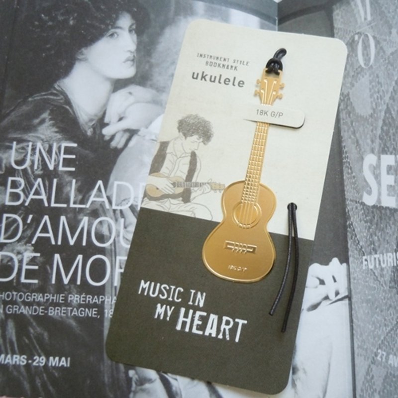 FUNZAKKA-18K gold music modeling bookmarks - Ukrainian Li, BZC21707 - ที่คั่นหนังสือ - โลหะ สีทอง