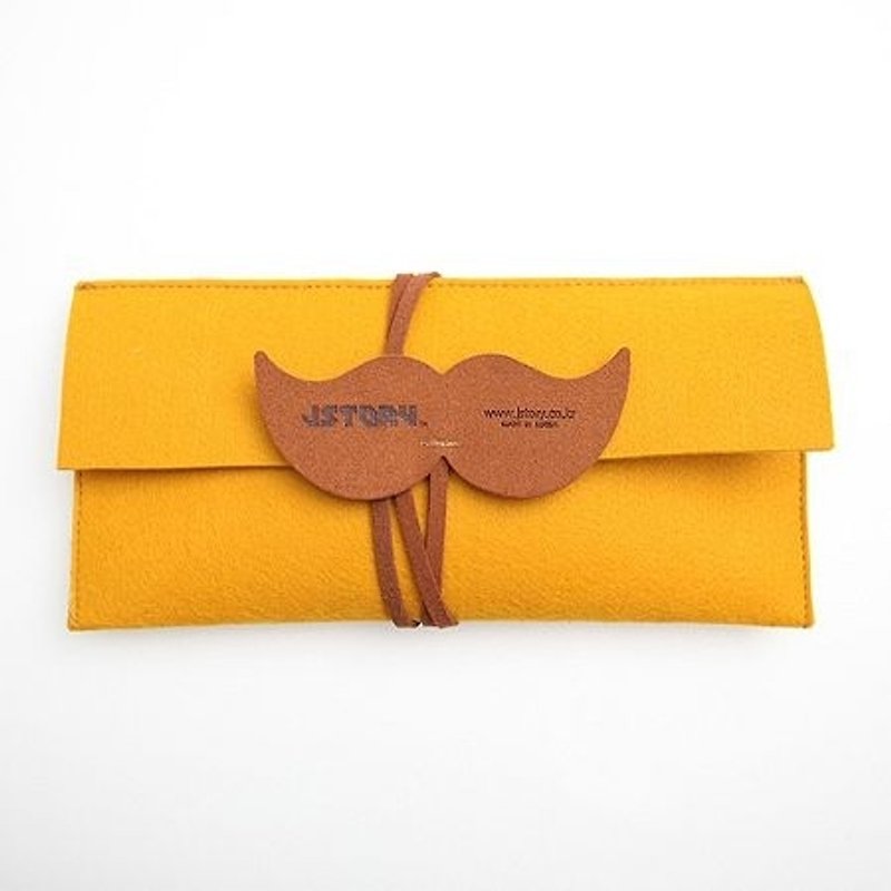 Dessin x JSTORY-Mr.BABBA Alice Beard straps Universal Pencil - bright yellow, JST15317 - กล่องดินสอ/ถุงดินสอ - ขนแกะ สีทอง