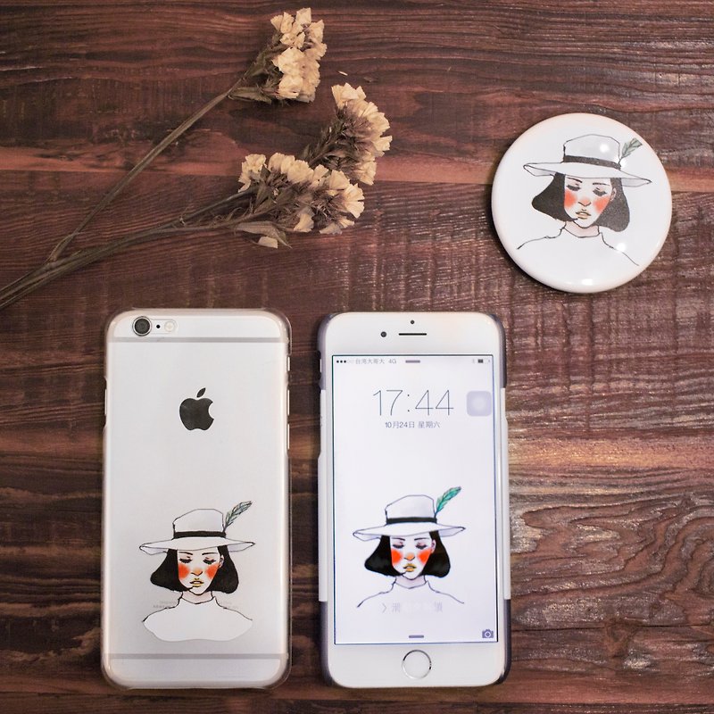 遠行女孩 iphone/samsung 透明手機殼 - 手機殼/手機套 - 塑膠 白色