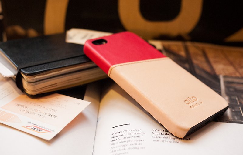 - Slightly defective product - alto iPhone 5 / 5S leather phone case back cover Coraza Metro - Macaron pink - เคส/ซองมือถือ - หนังแท้ สีแดง