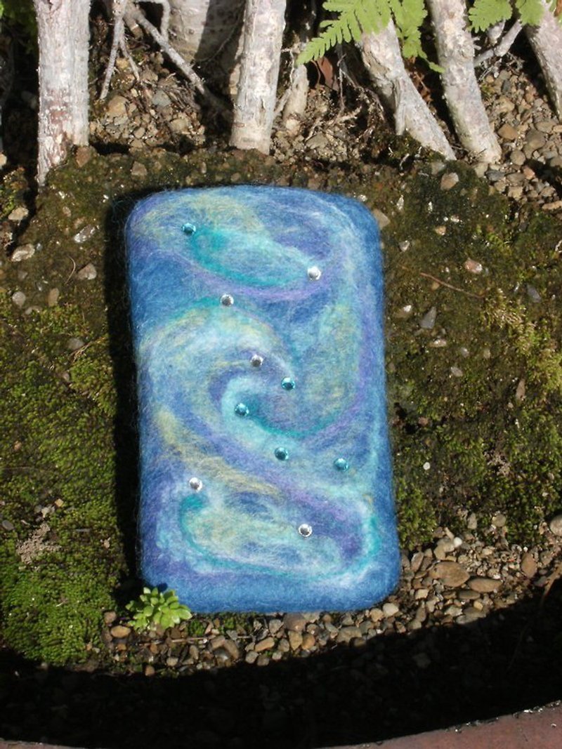 Wool felt phone case-starry sky - Phone Cases - Wool Blue