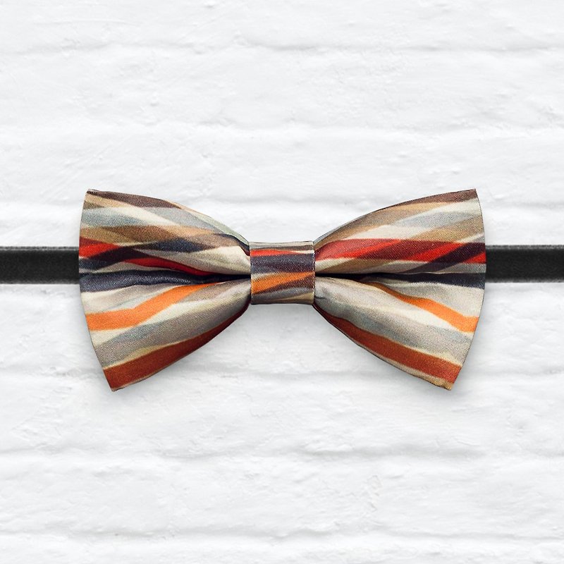 Style 0049 彩間 印花 系列 領結 Multi-color Stripes pattern bowtie - 頸圈項鍊 - 其他材質 多色