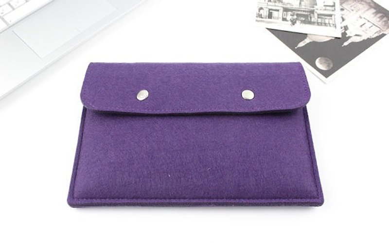 Original handmade purple felts apple computer protective sleeve blankets sets of laptop bags computer bags iPad mini 1/2/3/4 iPad 2017 (can be tailored) - ZMY065PUIPM - เคสแท็บเล็ต - วัสดุอื่นๆ สีม่วง