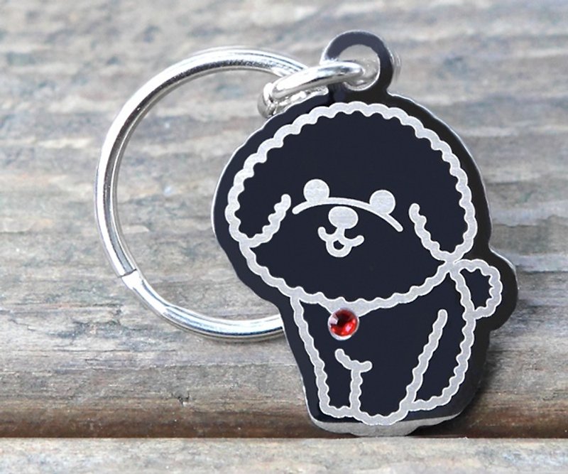 [Bichon-Marshmallow Version] Exclusive to "Dog Shape"-Custom Brand (6 Color Diamonds) ◆Cute x Anti-lost ◆ - Collars & Leashes - Other Metals Red