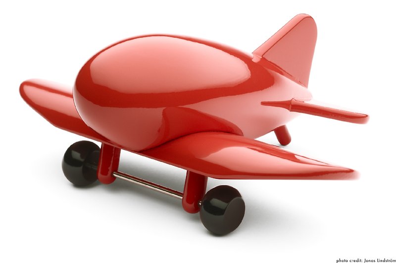 PLAYSAM-Airliner aircraft (red) - ของวางตกแต่ง - ไม้ 