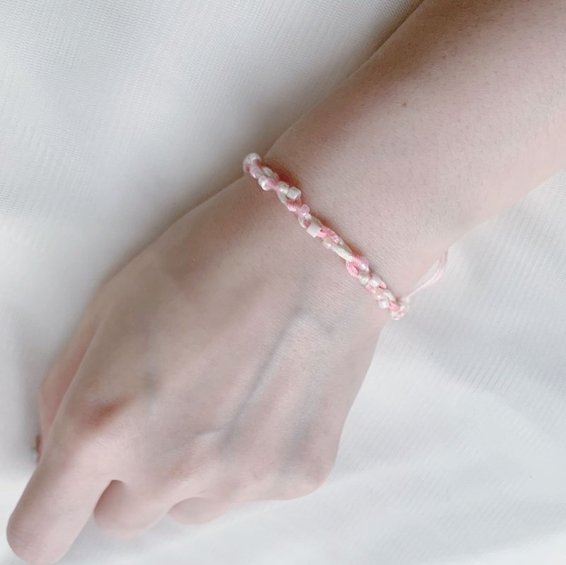 Light you up marshmallow bracelet (lemon yellow/strawberry powder) SL206 - Bracelets - Cotton & Hemp Yellow