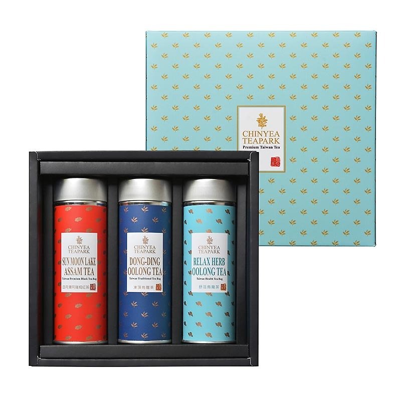กล่องของขวัญถุงชาไต้หวันยอดนิยม (3 ชุด) - ชา - โลหะ สีน้ำเงิน