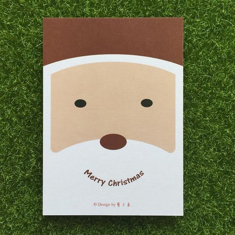 「魚の芸術 "サンタクロースクリスマスカードクリスマスはがきクリスマス--CM003 - カード・はがき - 紙 ホワイト