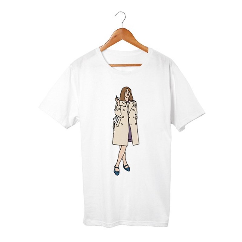Paula T-shirt - เสื้อยืดผู้หญิง - ผ้าฝ้าย/ผ้าลินิน ขาว