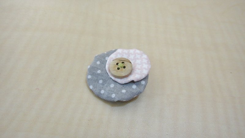 Size round duckbill clip - gray water jade and pink - Hair Accessories - Other Materials Pink