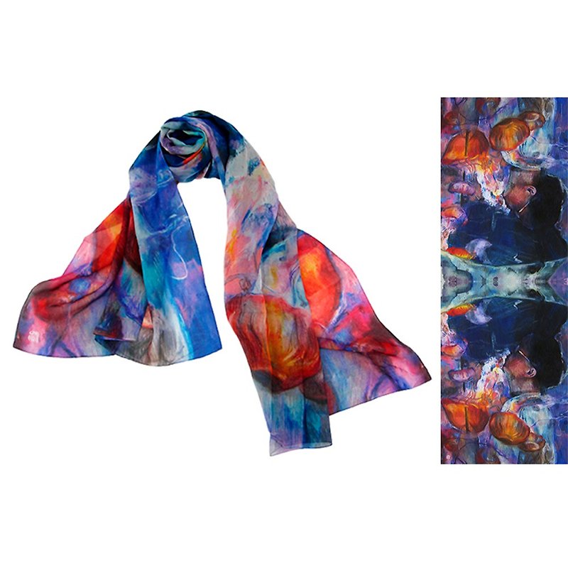 All the memories are Trace of Tears long silk scarf - ผ้าพันคอ - ผ้าไหม 