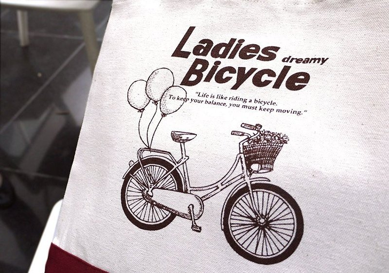 ultrahard On My Road Series handbag - Ladies Dreamy Bicycle - กระเป๋าถือ - วัสดุอื่นๆ ขาว