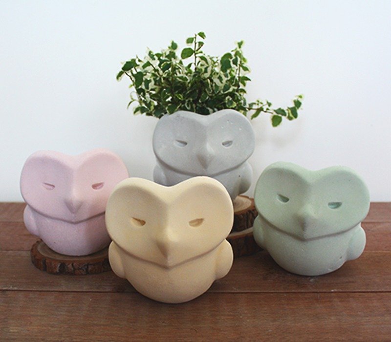 Pastel Series / happiness Guardian - Cement pot - ตกแต่งต้นไม้ - ปูน สึชมพู
