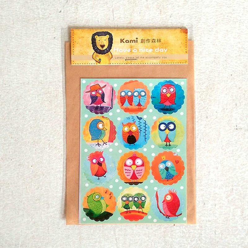 Sticker | circle flower stickers - owl - Stickers - Paper 