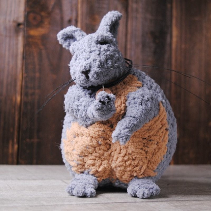 寵物分身18~22cm 【feiwa霏娃手作】鼠兔 寵物公仔 (歡迎訂做你的兔) - 公仔模型 - 其他材質 灰色