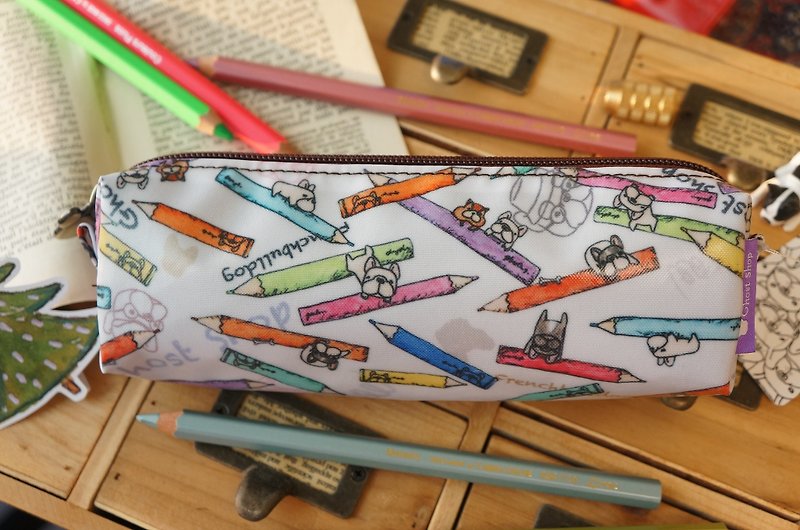 (Last one) Pack the pencil case well-Fadou color pencils - กล่องดินสอ/ถุงดินสอ - วัสดุกันนำ้ ขาว