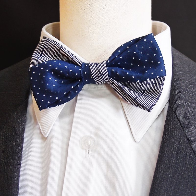 Starry two-color blue bow tie *Valentine - Ties & Tie Clips - Other Materials Blue