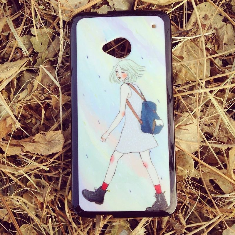 Walking girl phone case HTC new1 - เคส/ซองมือถือ - พลาสติก หลากหลายสี