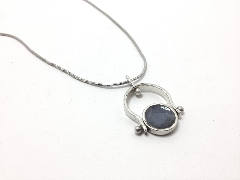 Fazhuo Da ter · Silver blue enamel necklace | Valdrada - แหวนทั่วไป - โลหะ สีเทา