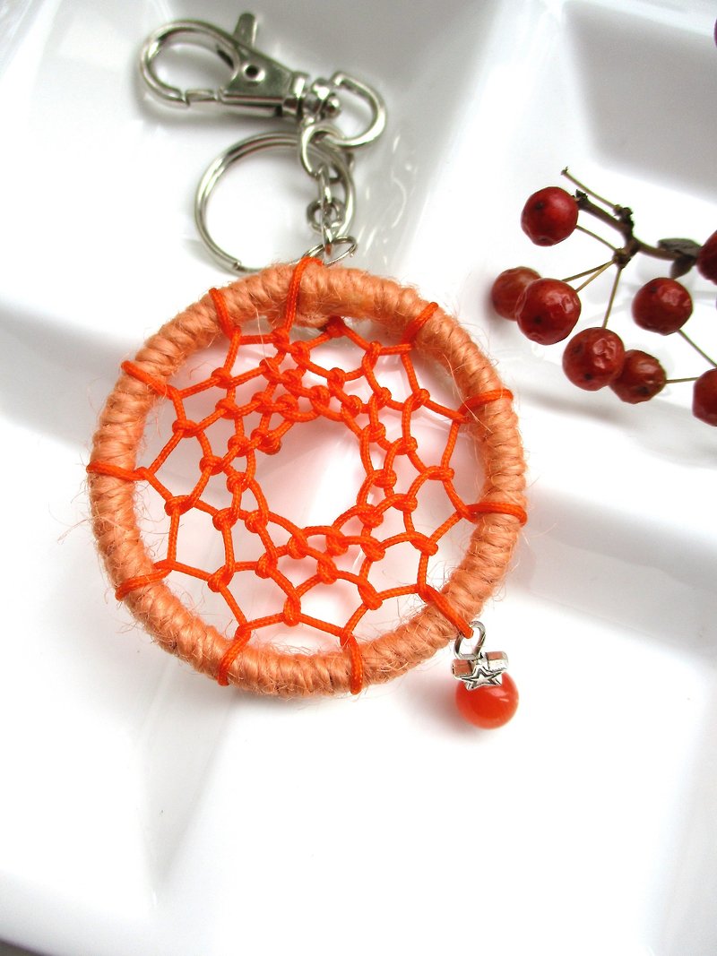 Little Kite-Dream Catcher Key Ring-Orange - ที่ห้อยกุญแจ - วัสดุอื่นๆ สีส้ม