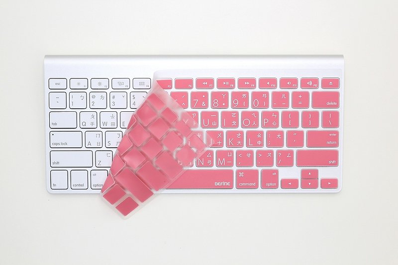 BE Apple Wireless KB 專用鍵盤保護膜(KUSO中文Lion版) 粉底白字 - 平板/電腦保護殼/保護貼 - 其他材質 粉紅色