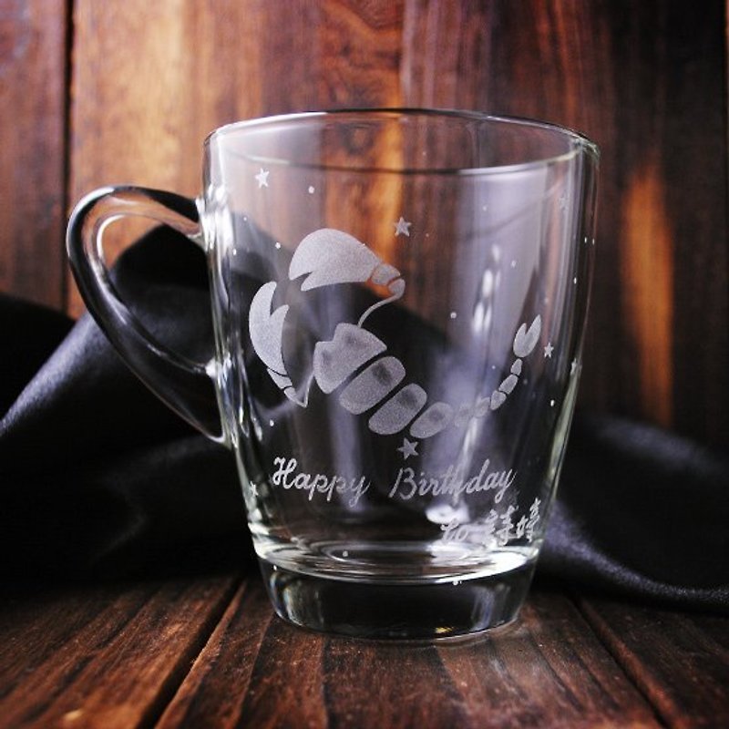 320cc [cup] can constellation Scorpio lettering lettering lettering glass mug birthday gifts friends gifts 12 constellations - แก้วไวน์ - แก้ว สีนำ้ตาล