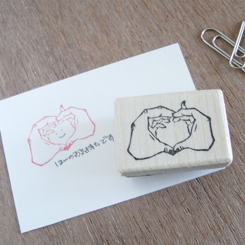 Handmade rubber stamp Heart - ตราปั๊ม/สแตมป์/หมึก - ยาง สีกากี
