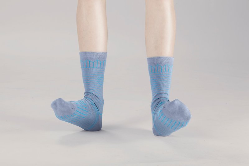 A PINCH OF OFFBEAT 浅灰 襪子 幾何襪子 短襪 男生襪子 女生襪子 設計師襪子 馬來西亞出品 - 襪子 - 其他材質 灰色