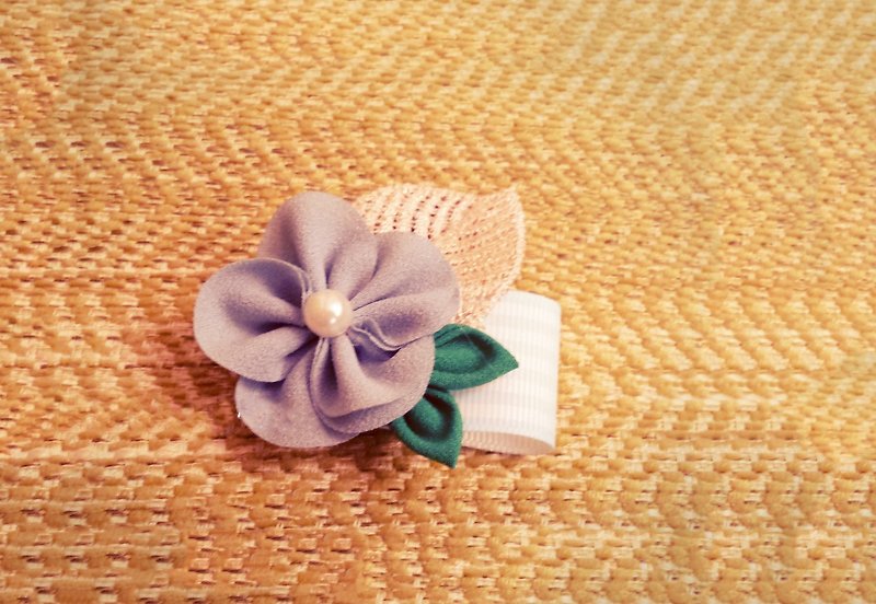 Handmade blue fabric flower accessory (clip/ band/ corsage) - Hair Accessories - Other Materials Blue
