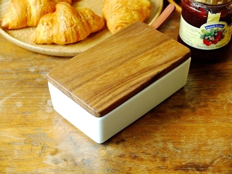 日本の磁器クリームしっとり木箱限定はバターナイフが付属しています - ハンドケア - その他の素材 ホワイト