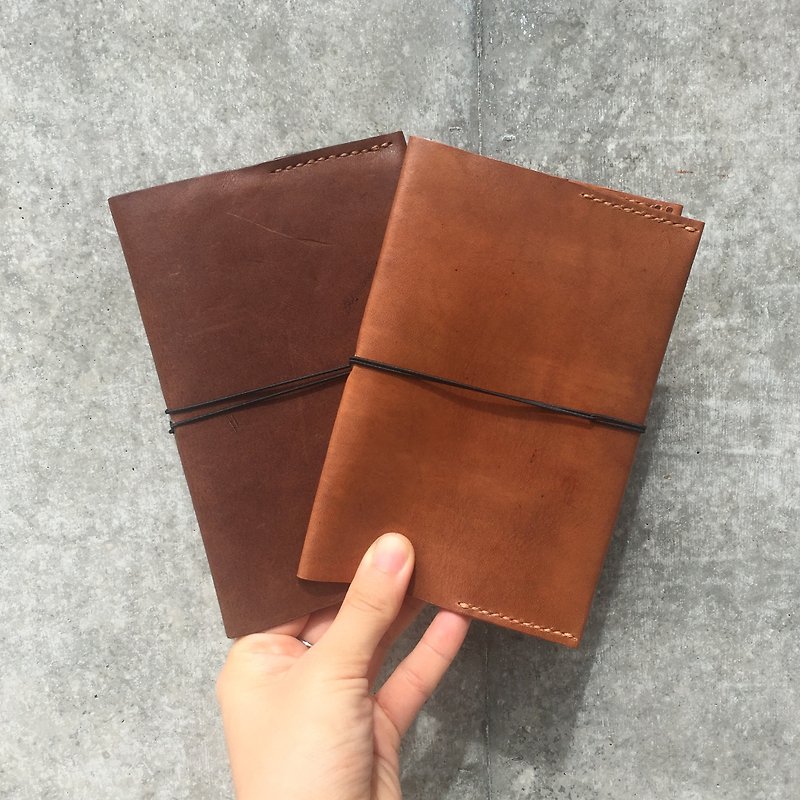 Muji A6 notebook leather cover - สมุดบันทึก/สมุดปฏิทิน - หนังแท้ สีนำ้ตาล