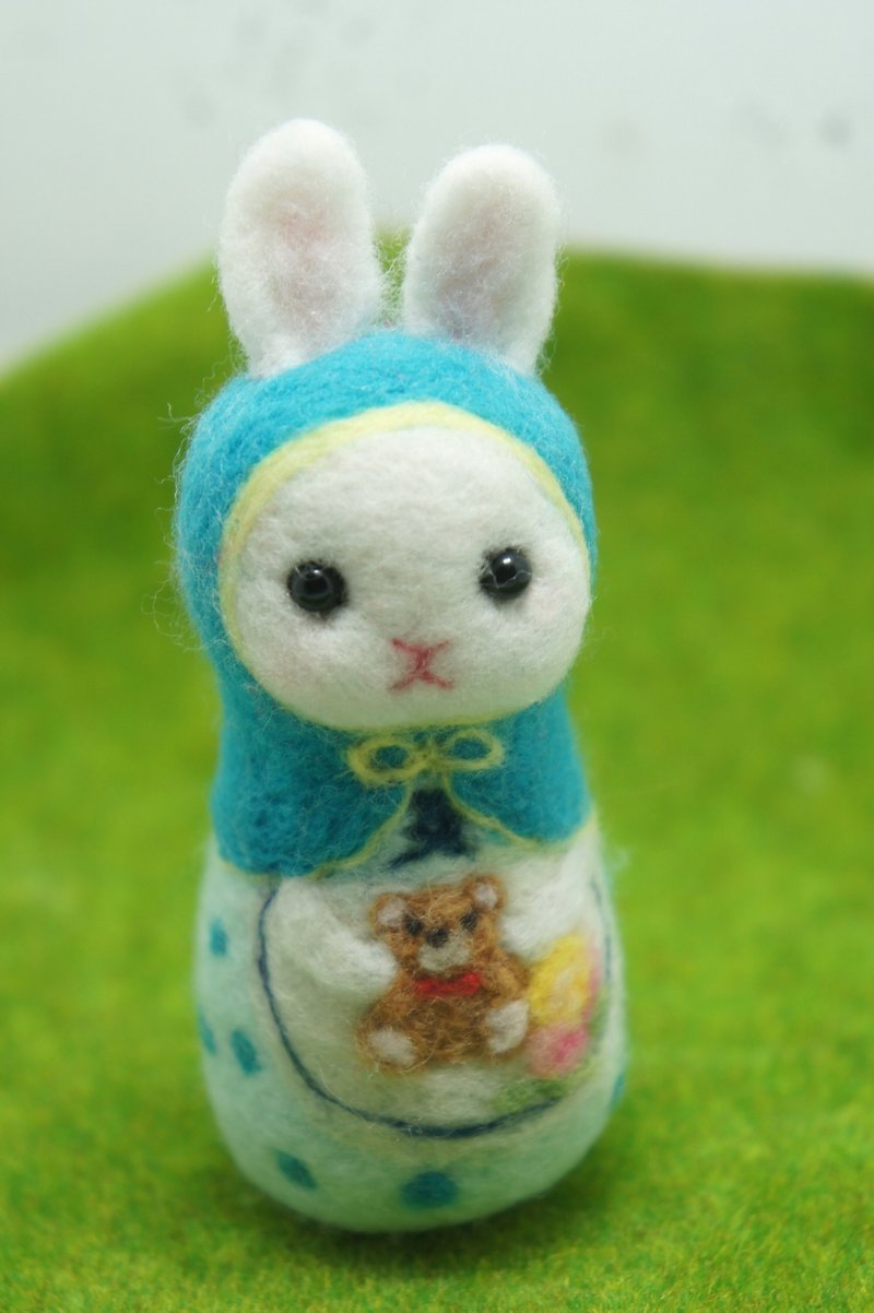 Wool felt bear rabbit Russian Doll - ตุ๊กตา - ขนแกะ 