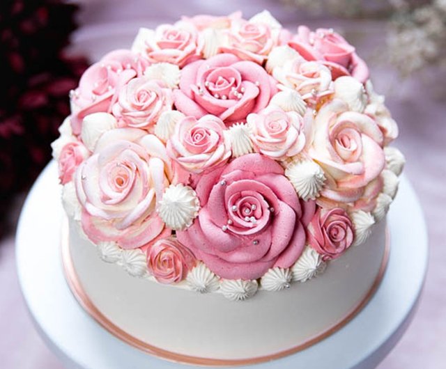 限定特典】6インチ ピンクのバラブーケケーキ スタンダードバージョン