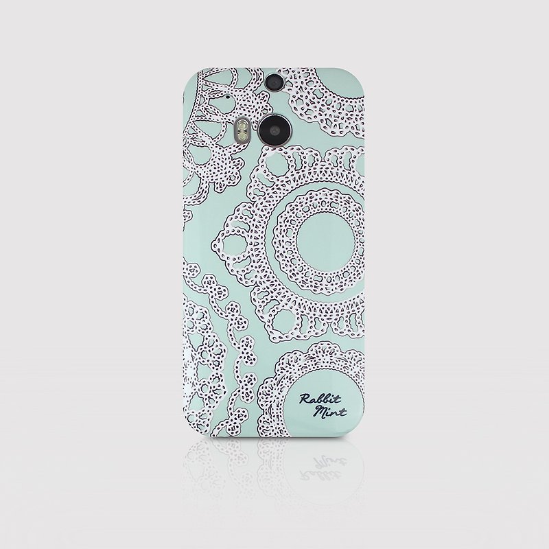 (Rabbit Mint) 薄荷兔手機殼 - 薄荷直條蕾絲系列 - HTC One M8 (P00016) - 手機殼/手機套 - 塑膠 綠色