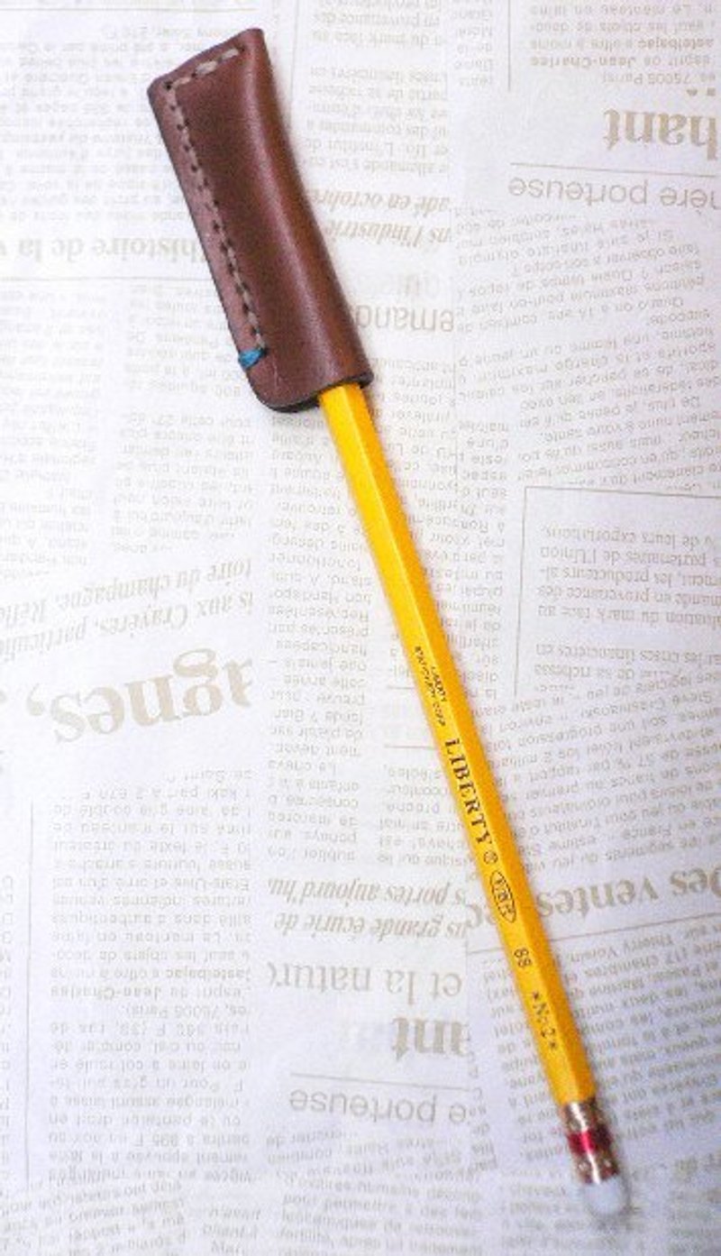 Sienna手工真皮鉛筆套(咖啡) - 筆筒/筆座 - 真皮 咖啡色