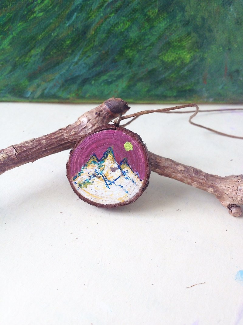 Wood Necklaces Multicolor - Small Mind Painting | Wood and Mountain Series | Hand Painted | Necklace