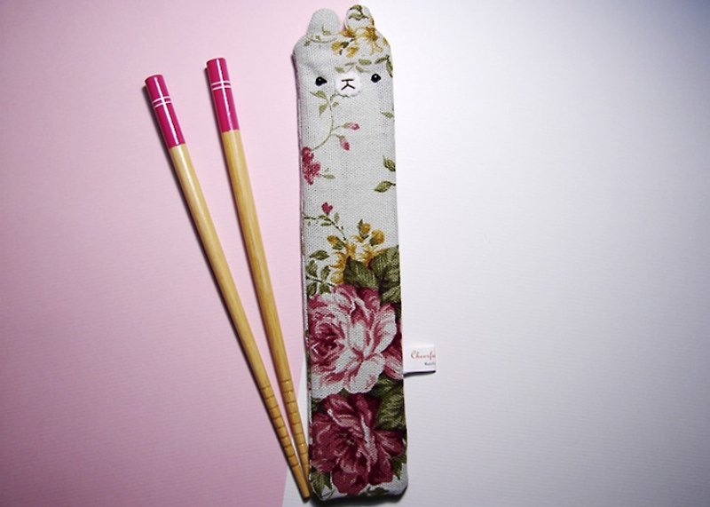 Cheerful portable chopstick set/environmental chopsticks/chopsticks/tableware Huadu Xiangsong - ตะเกียบ - วัสดุอื่นๆ สีเทา
