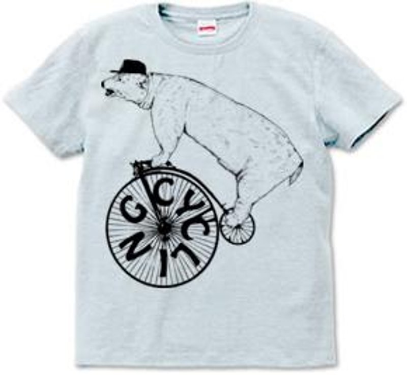 CYCLING BEAR (T-shirt 6.2oz ash) - เสื้อยืดผู้ชาย - วัสดุอื่นๆ 