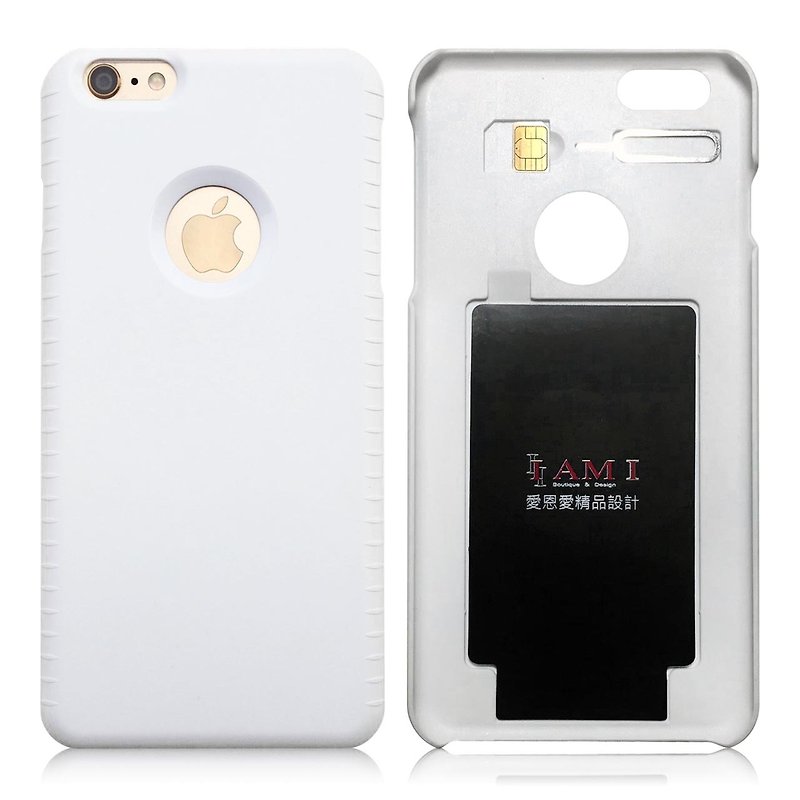 新しい第二世代の2018年新年の贈り物[中空 - 台湾と日本特許簡単なカード電話ケース内] iPhone 6Sプラス、白シェル、ロンググローバル観光を通じて - スマホケース - プラスチック ホワイト