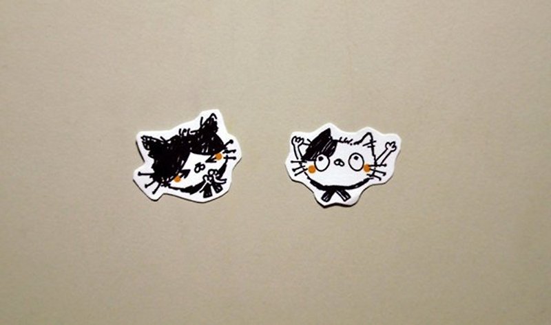 L鼻先生 / 6隻組小貓小型貼紙 - Stickers - Paper Multicolor