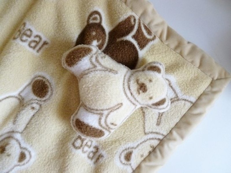 * * Teddy Bear flower rabbit puppet tweeted tea warm blanket color double-sided brush / appease blanket - เครื่องนอน - วัสดุอื่นๆ สีทอง
