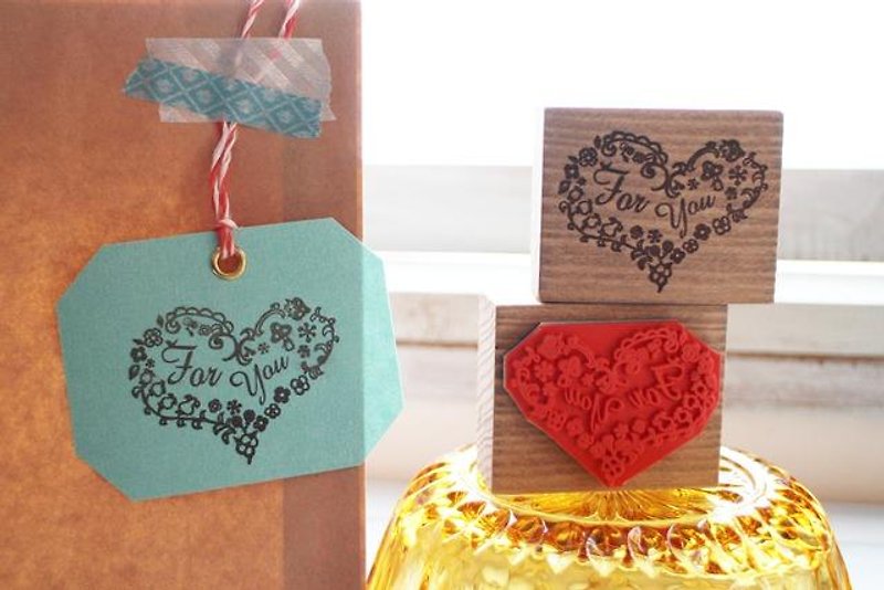 [Resale] Heart For You Stamp - Stamps & Stamp Pads - Wood Brown