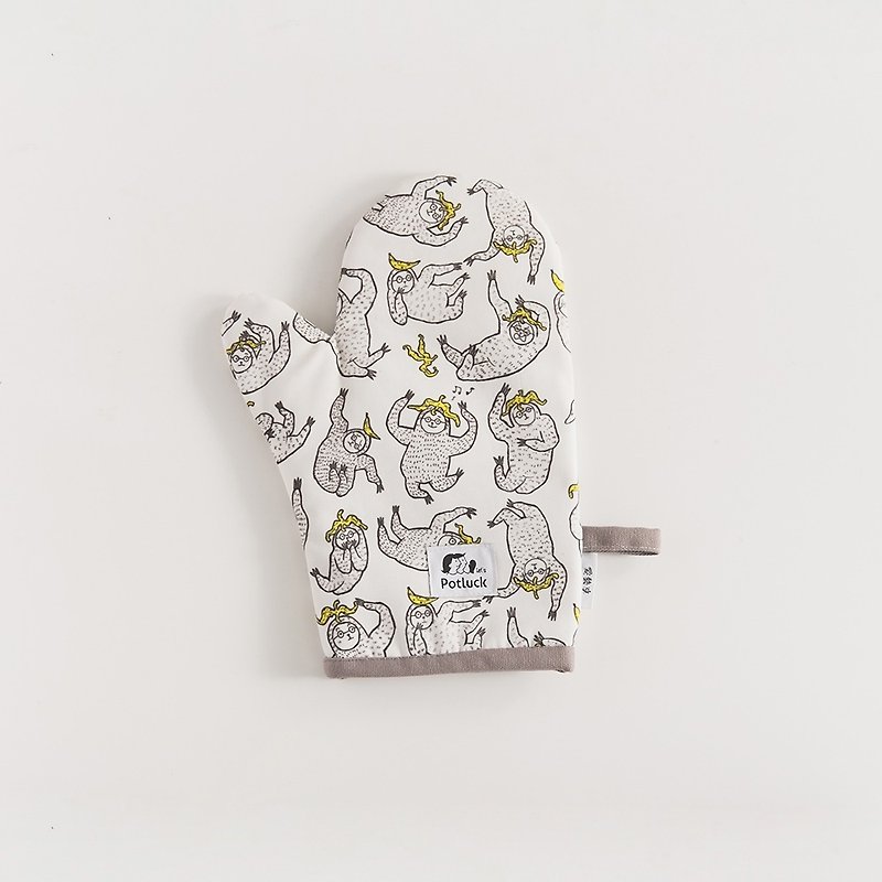 Sloth shadow avatar (insulated gloves) Way of the Sloth (one entry) - Cookware - Cotton & Hemp White