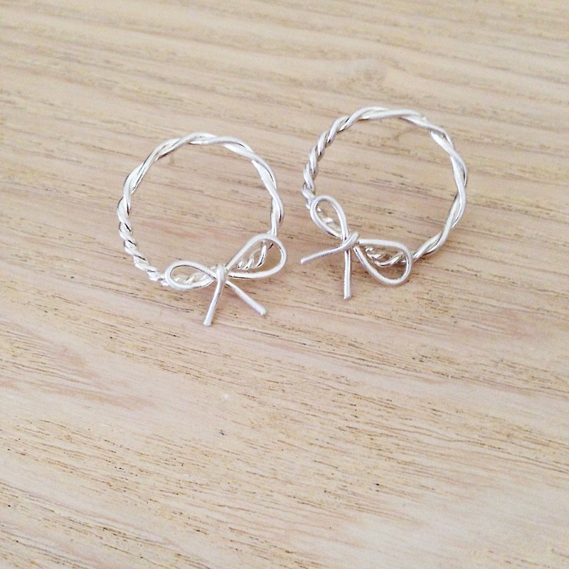 Ribbon Ring Earrings - Earrings & Clip-ons - Sterling Silver 
