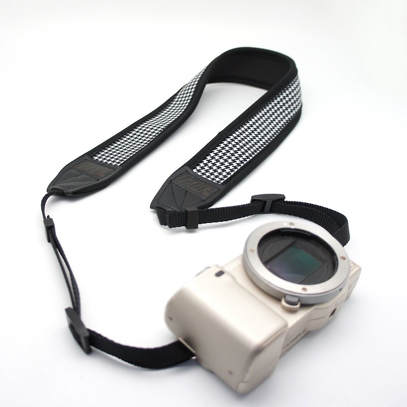 BLR Handmade Reduce stress Camera strap  [ Houndstooth ] - Camera Straps & Stands - Other Materials Black
