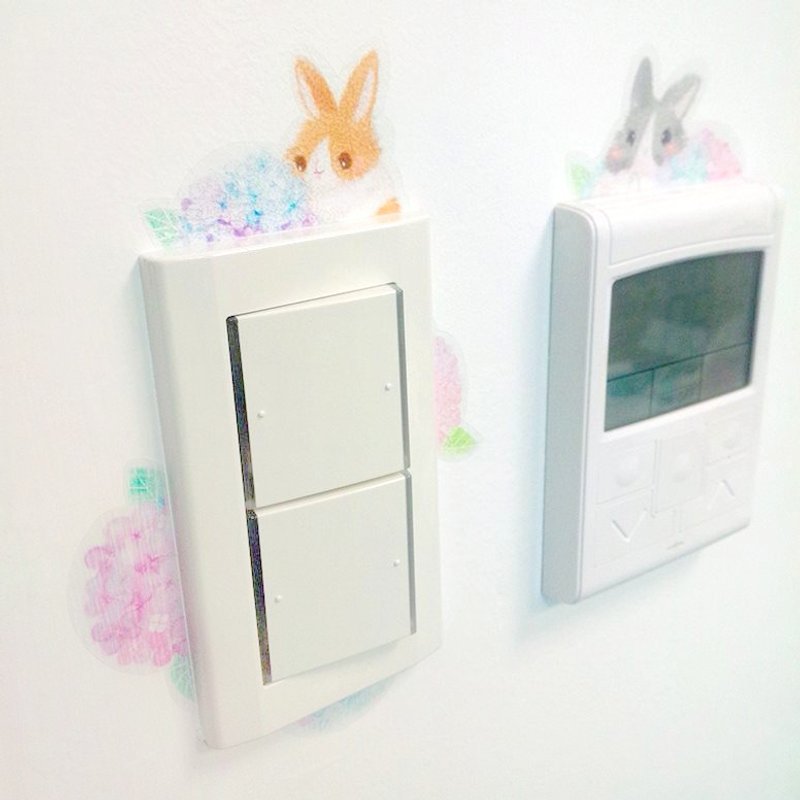 Hydrangea x bunny * Wall stickers - สติกเกอร์ - กระดาษ หลากหลายสี