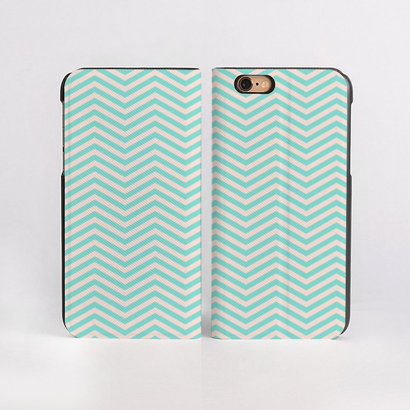 Light Sweet Chevron iPhone 6 / 6s painted leather - Phone Cases - Genuine Leather Blue